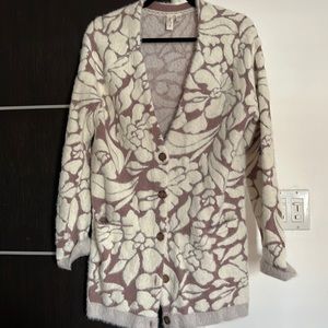 Anthropologie fuzzy cardigan sweater, L